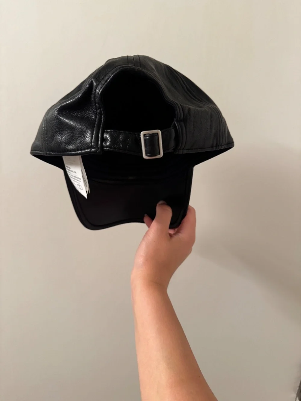 Abercrombie and Fitch Women's Black Leather Baseball Hat